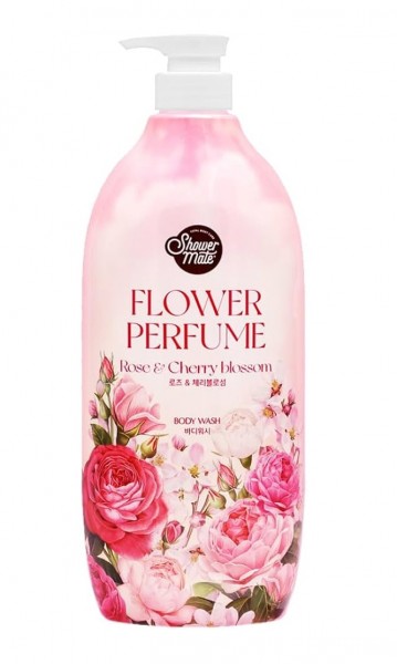  SỮA TẮM CAO CẤP HÀN QUỐC SHOWERMATE PINK FLOWER PERFUME (Hương hoa Hồng và hoa Anh Đào) - 900ml