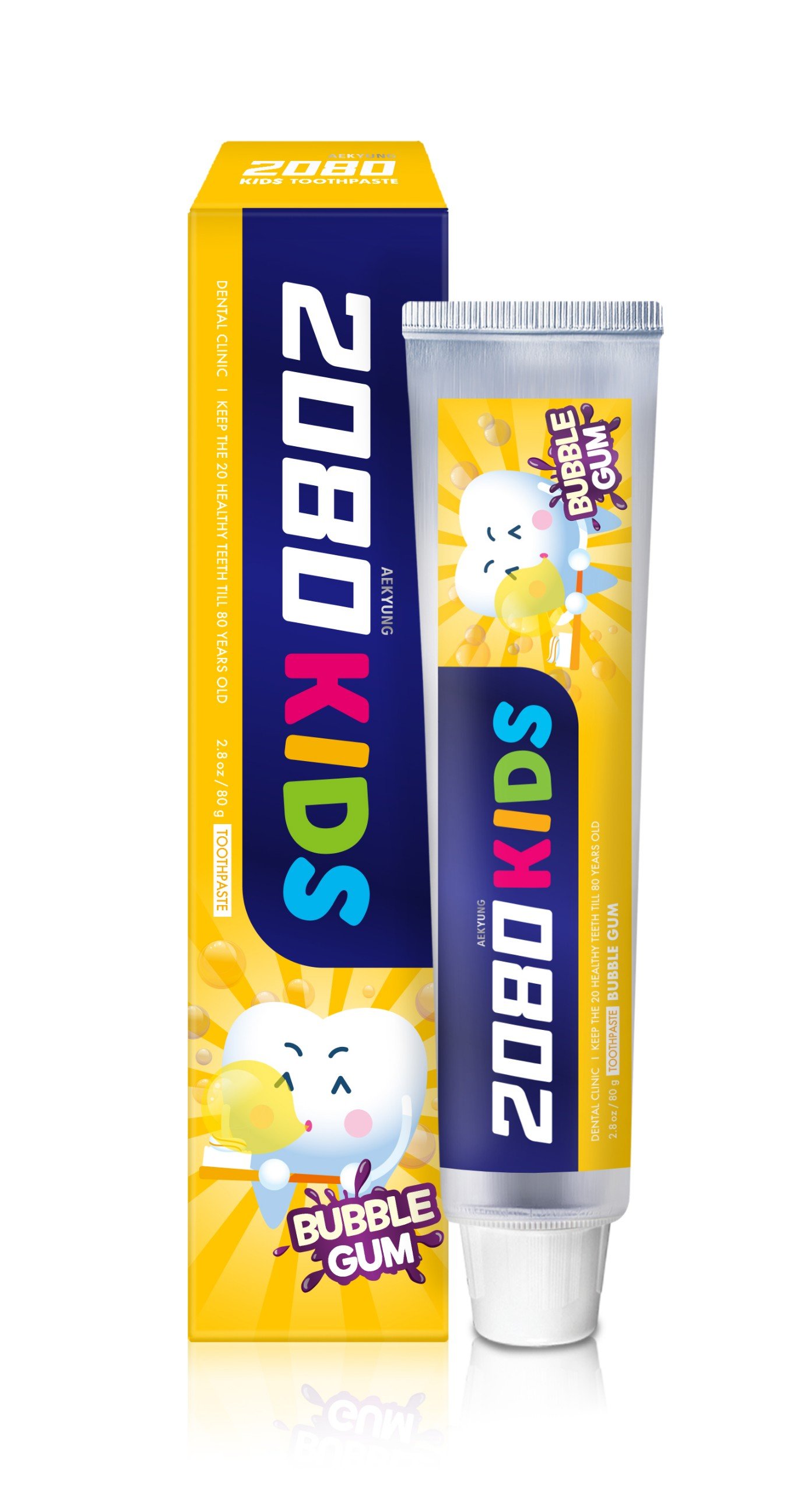KEM ĐÁNH RĂNG TRẺ EM CAO CẤP HÀN QUỐC 2080 KID (Hương kẹo cao su)