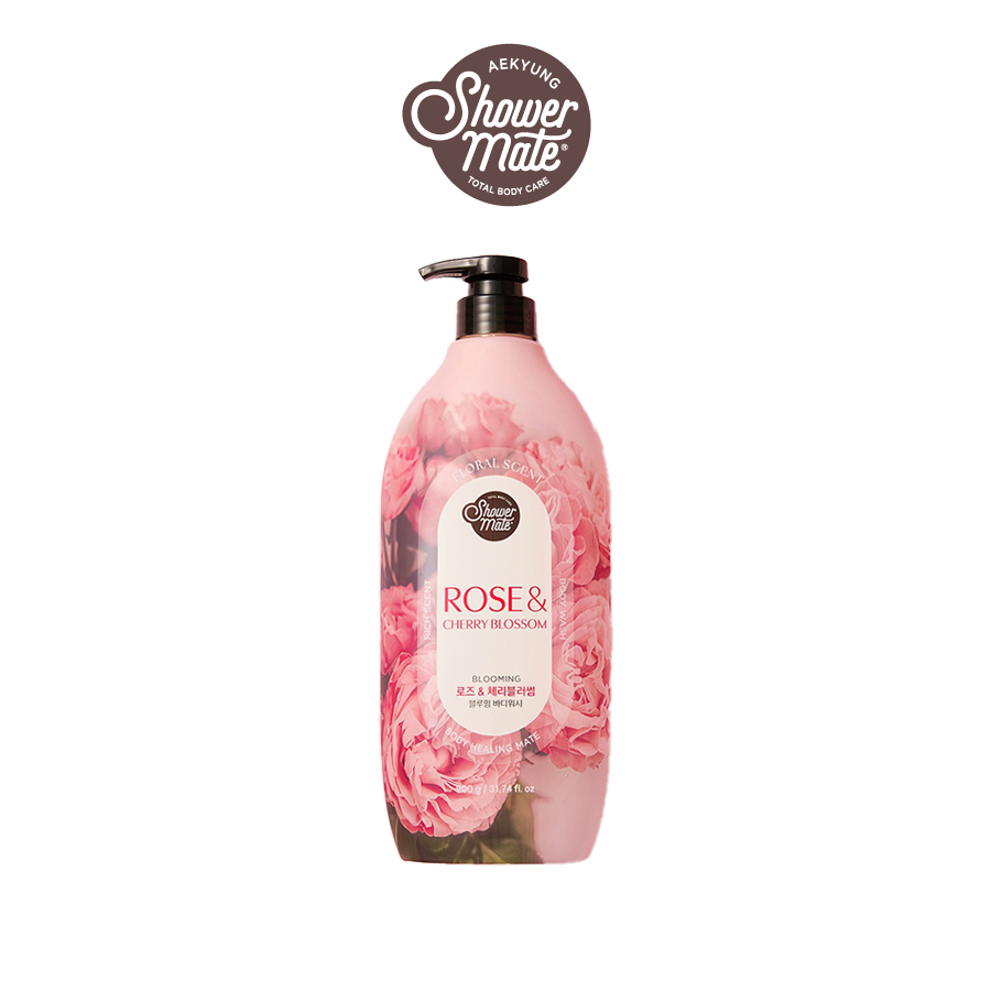 SỮA TẮM CAO CẤP HÀN QUỐC SHOWERMATE PINK FLOWER PERFUME (Hương hoa Hồng và hoa Anh Đào) - 900ml